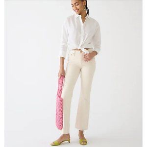 J Crew $128 Ivory White Full Length Demi Boot Jean Size 32 BF653